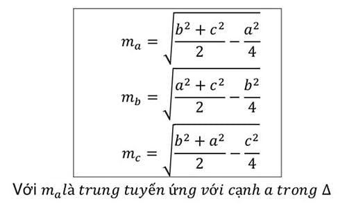 công thức đường trung tuyến