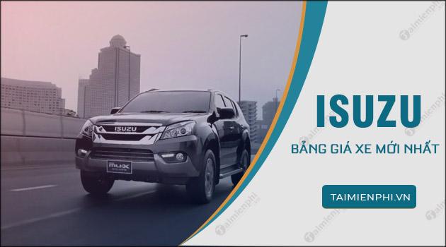 Thông tin về giá xe Isuzu MuX, DMax