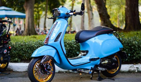 Gợi ý sơn vespa màu xanh dương đẹp ấn tượng