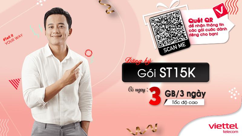 Gói cước data 3G Viettel 15k có 3Gb sử dụng 3 ngày 2024