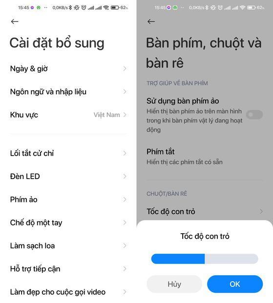 Cách thay đổi độ nhạy cảm ứng trên Android. Ảnh: MINH HOÀNG