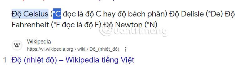 Viết độ C trong Word