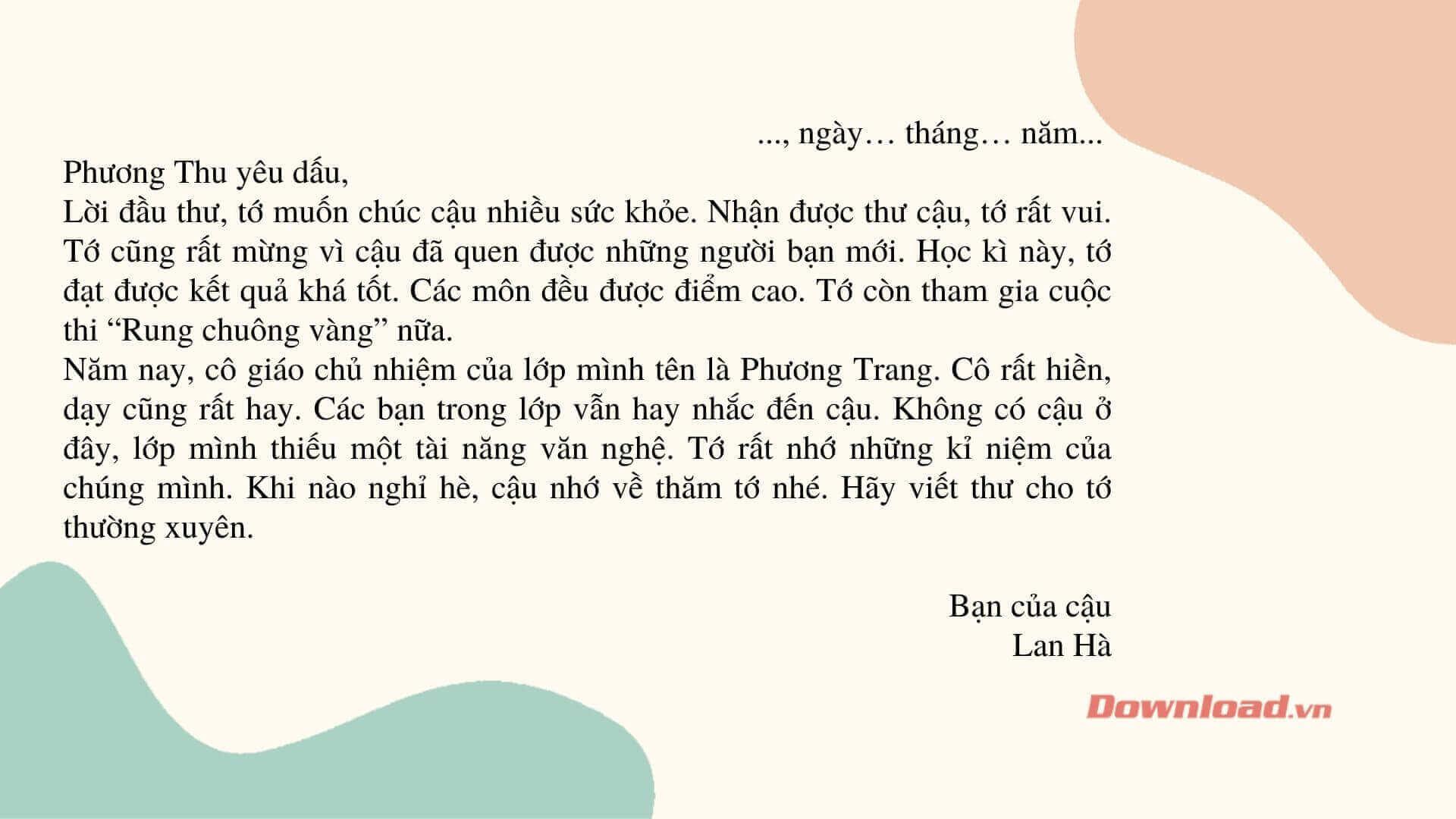 Tập làm văn lớp 3: Viết thư cho bạn thân (23 mẫu)  Những bài văn mẫu lớp 3