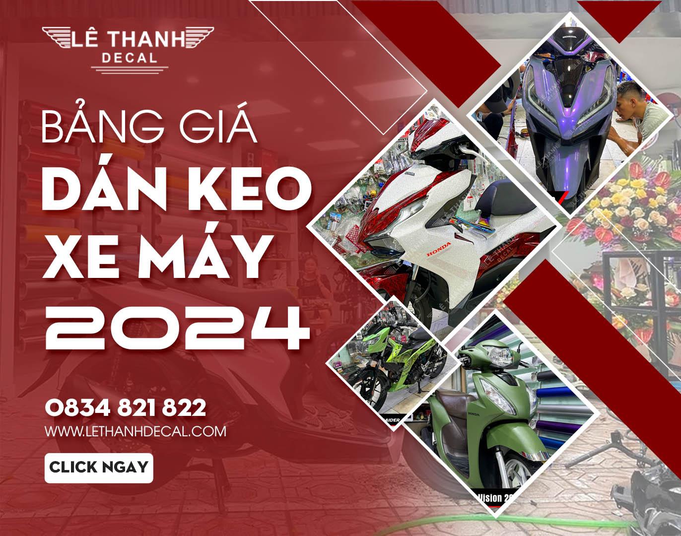 Bảng giá dán keo xe máy 2024 cho các dòng xe