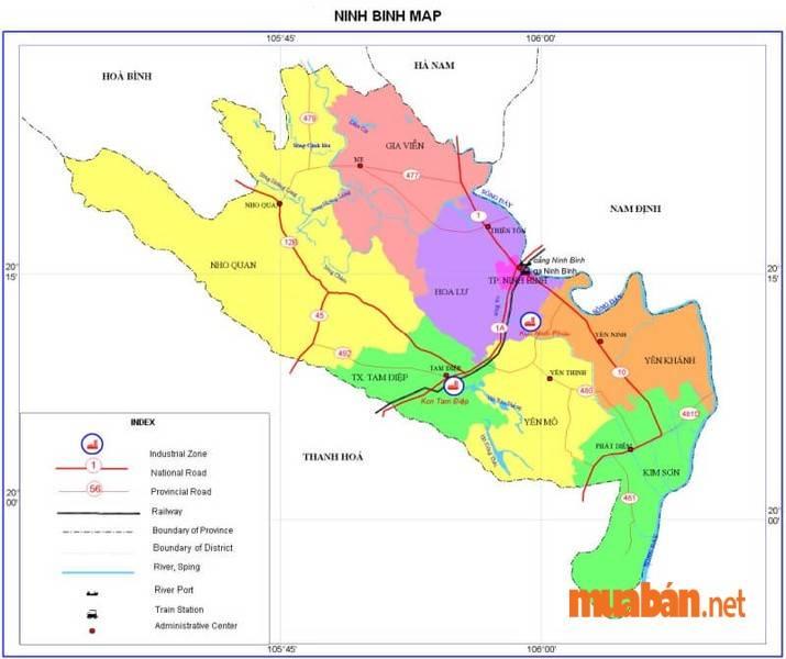 Vị trí tiếp giáp của tỉnh Ninh Bình