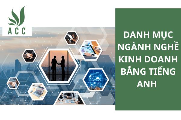 Danh mục ngành nghề kinh doanh bằng Tiếng Anh