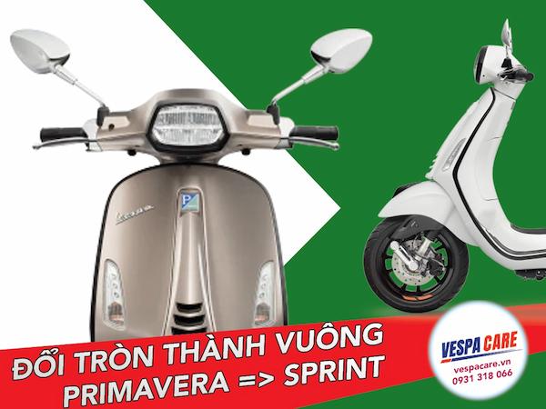 Độ Vespa đầu tròn lên đầu vuông - Khuyến mãi Hot