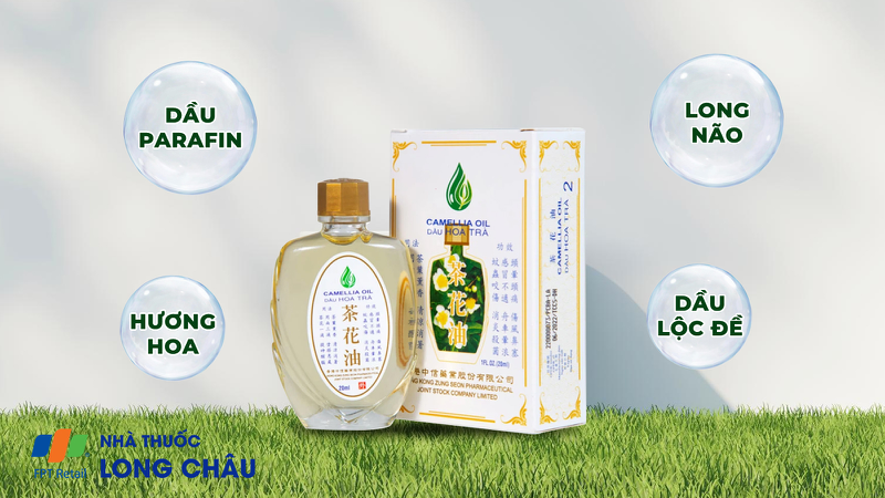 Dầu Hoa Trà Camellia Oil Hong Kong Zung Seon hỗ trợ điều trị cảm cúm, nghẹt mũi, chóng mặt, nhứt đầu (20ml)