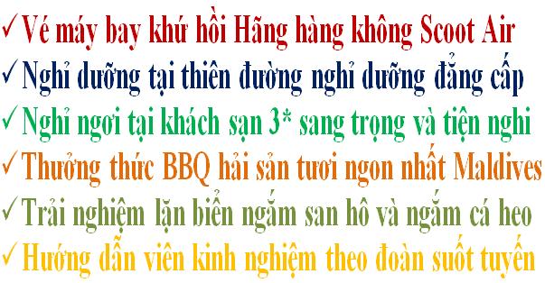 Du Lịch Maldives: Đà Nẵng - HCM - Maldives 6 Ngày 5 Đêm