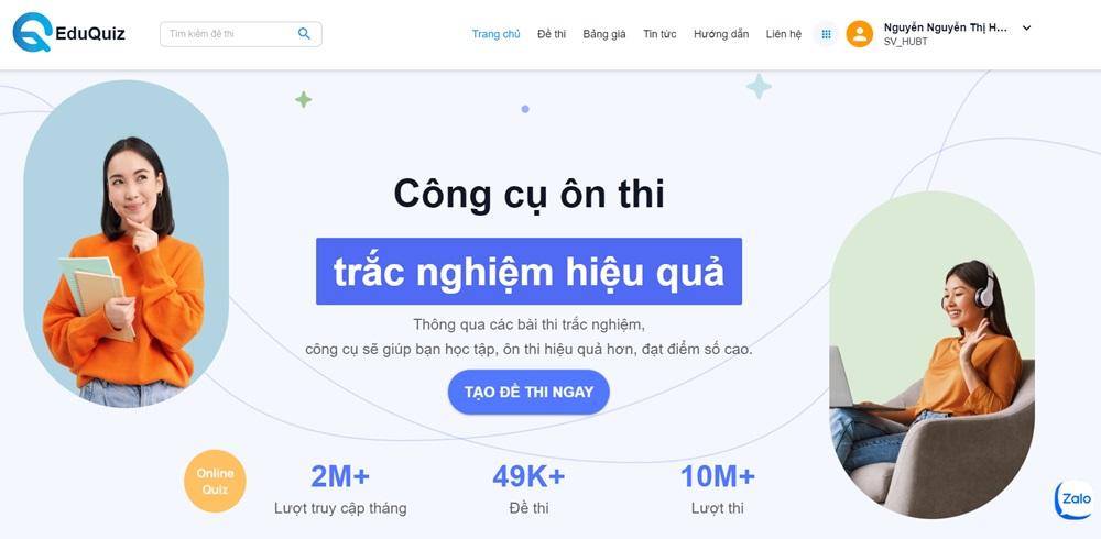 EduQuiz - công cụ ôn thi trắc nghiệm hiệu quả