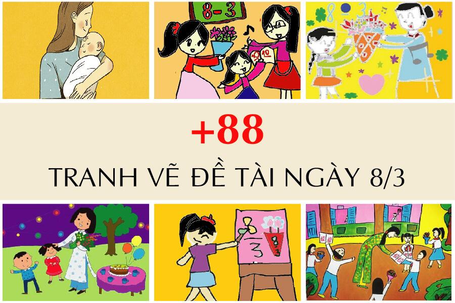 88+Tranh vẽ đề tài 8.3 đẹp nhất| Vẽ tranh 8 3 đơn giản tặng mẹ.