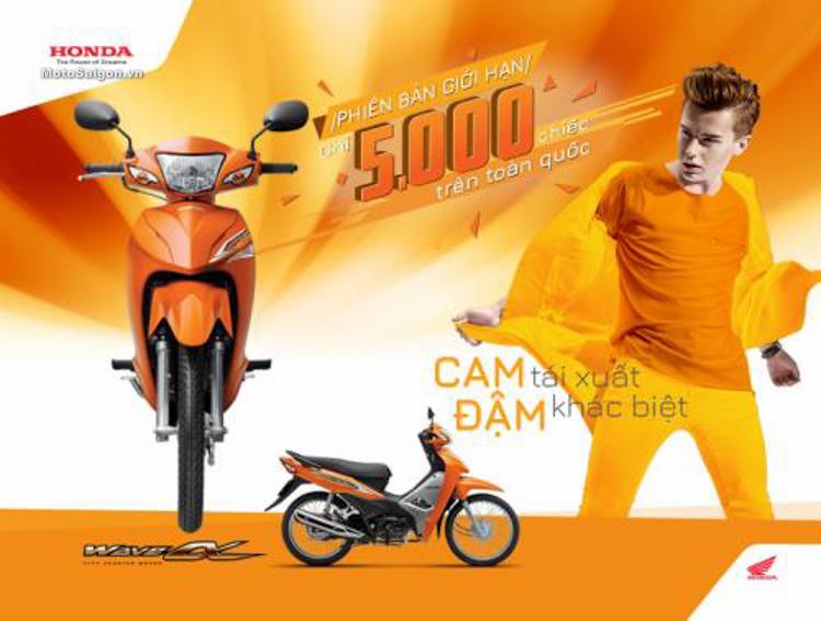 Honda Wave Alpha 110 phiên bản giới hạn màu cam