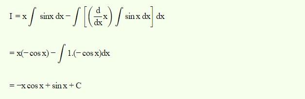 A= int x.sinxdx