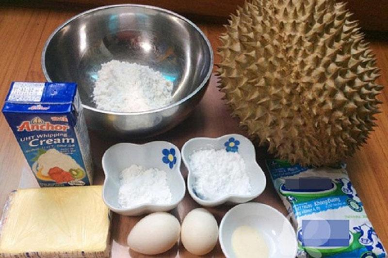 nguyên liệu làm bánh crepe sầu riêng kem tươi