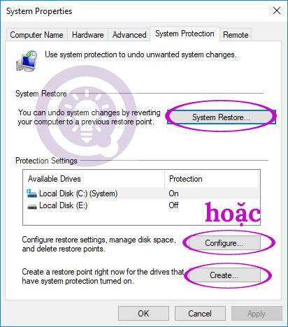 Hướng dẫn cách sử dụng System Restore trên Windows