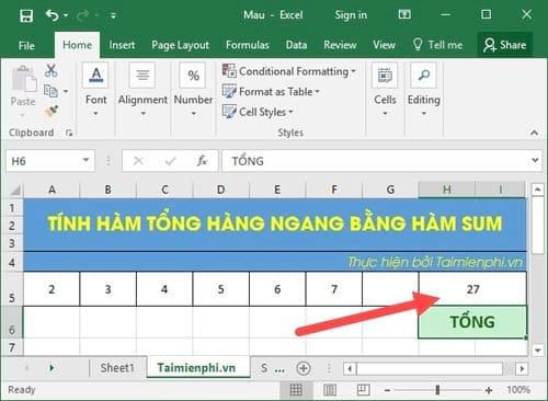 Chuyên sâu về cách tính tổng hàng ngang trong Excel