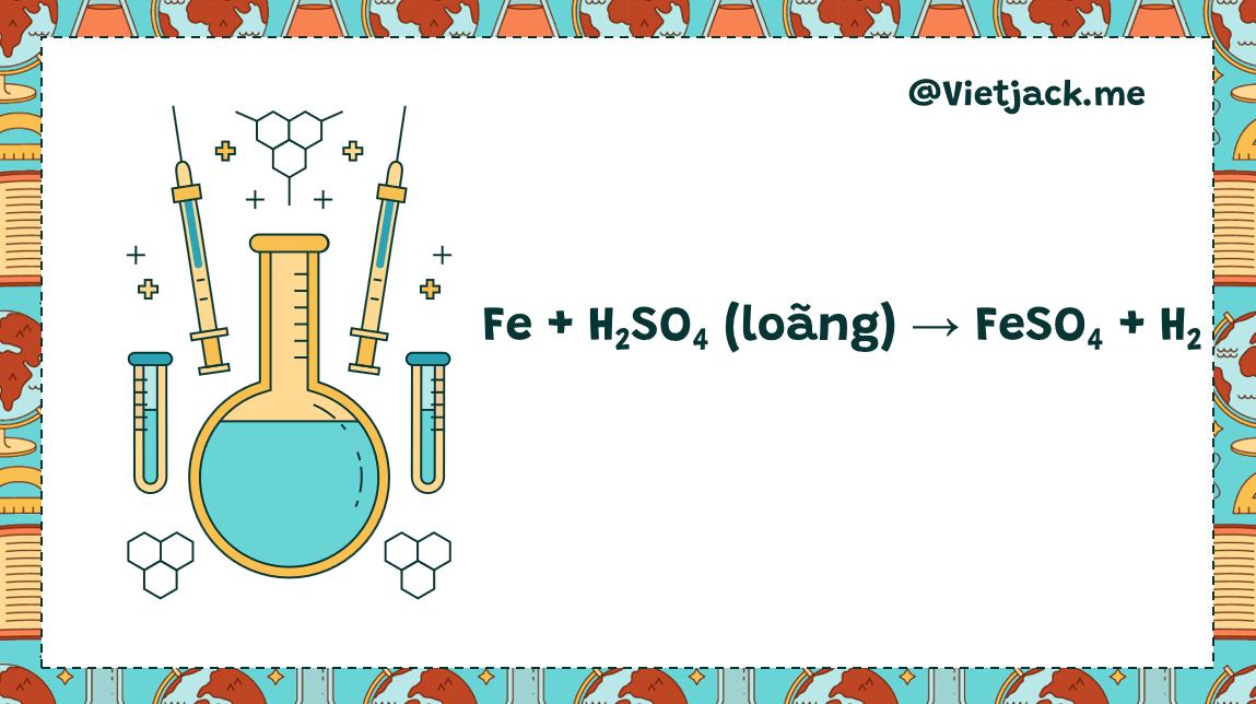 Fe + H2SO4 (loãng) → FeSO4 + H2 | Fe + H2SO4 ra H2