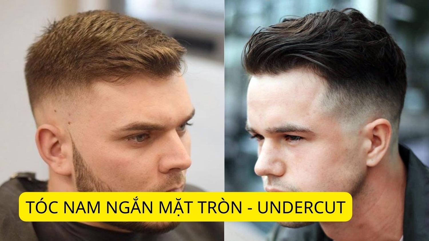 tóc nam ngắn mặt tròn - undercut