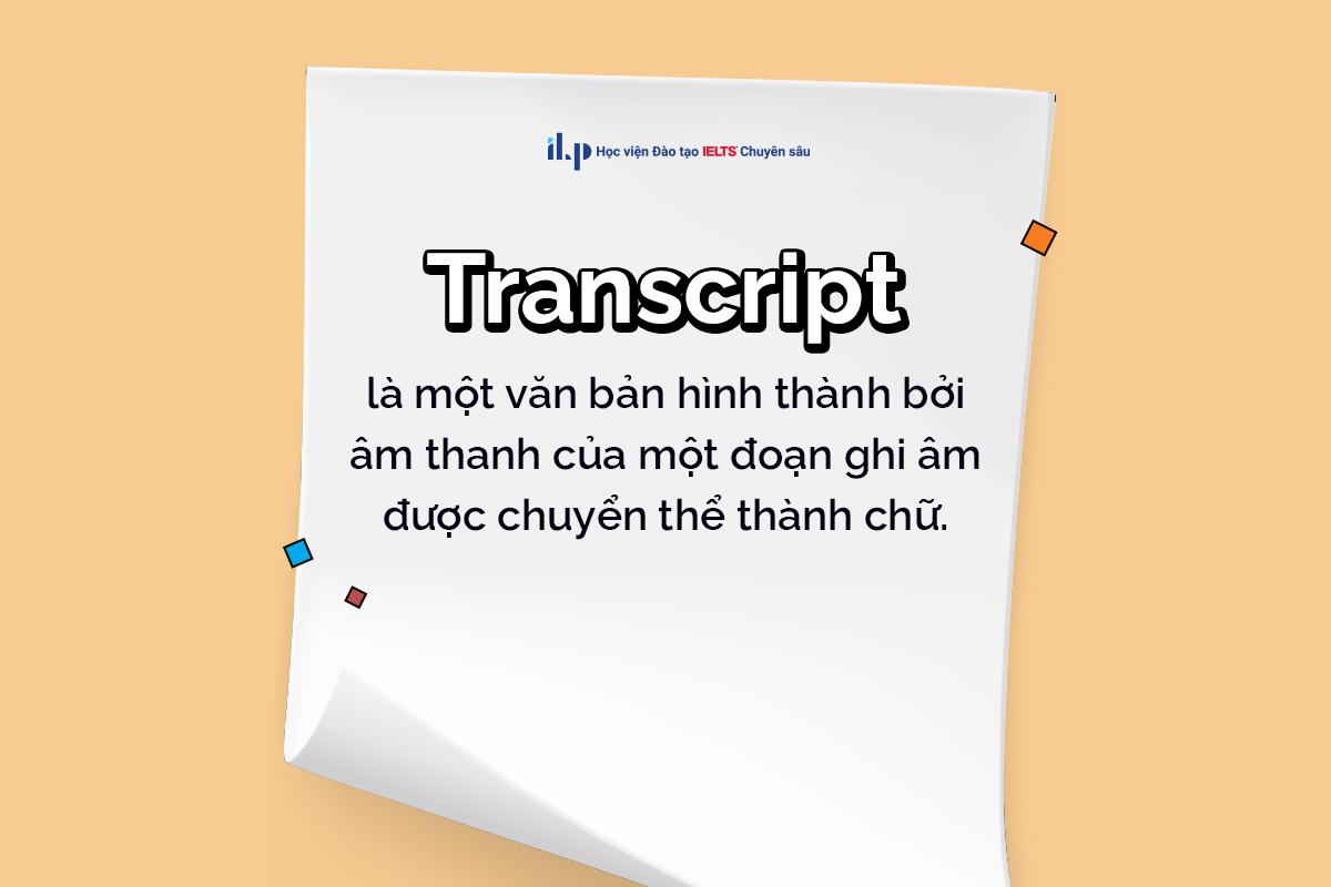 transcript trong kỹ năng nghe ielts 1