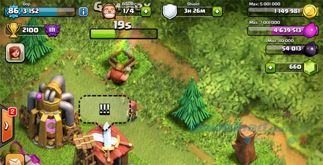 Thực hiện nhiệm vụ kiếm Gem trong Clash of Clans