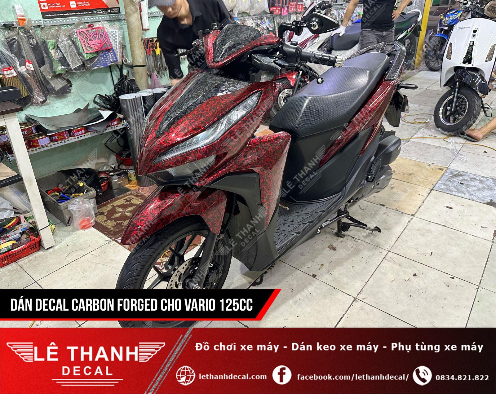 Dán decal Carbon Forged cao cấp cho Vario 125cc