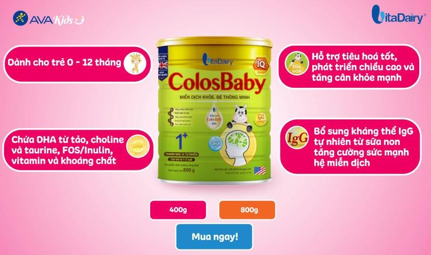 Sữa bột ColosBaby IQ Gold 0+ hương vani 800g (0 - 12 tháng)