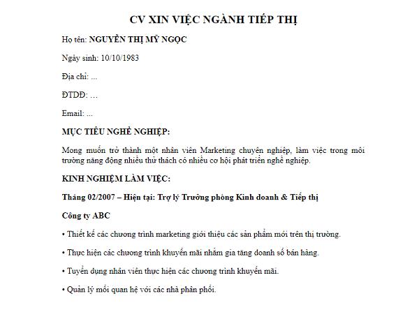 Top 10 mẫu CV xin việc file word hoàn thiện chuẩn nhất 2024