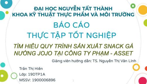 NGÀNH CÔNG NGHỆ THỰC PHẨM “Thực học –Thực hành – Thực danh – Thực nghiệp”