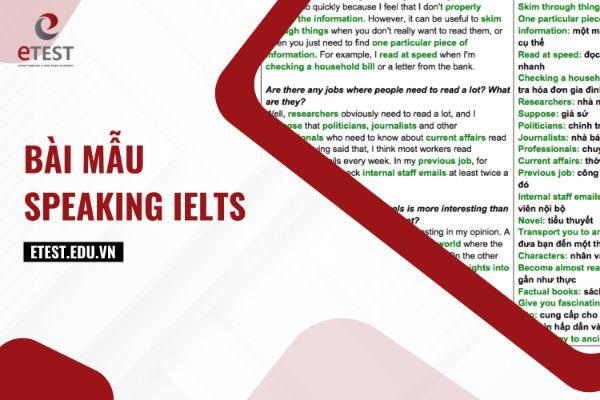 bài mẫu speaking ielts