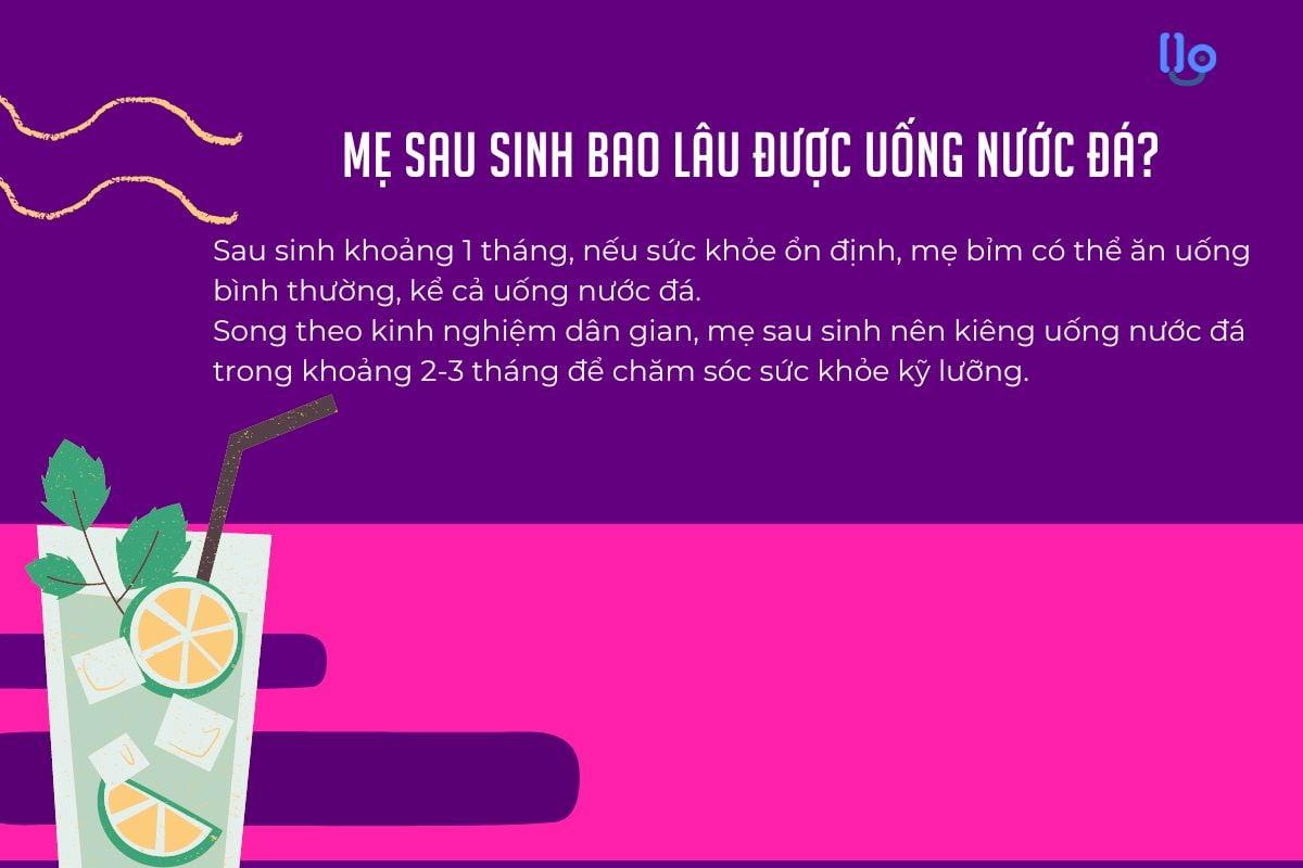 Sau sinh bao lâu được uống nước đá