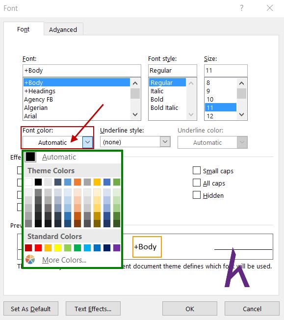 Màu chữ, màu nền trong Microsoft Word