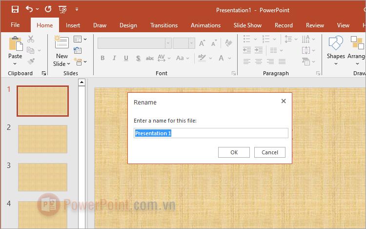 Cách đổi tên file PowerPoint cực dễ