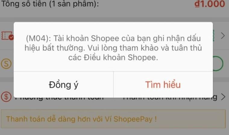 Cách khắc phục lỗi M04 Shopee cho người mới