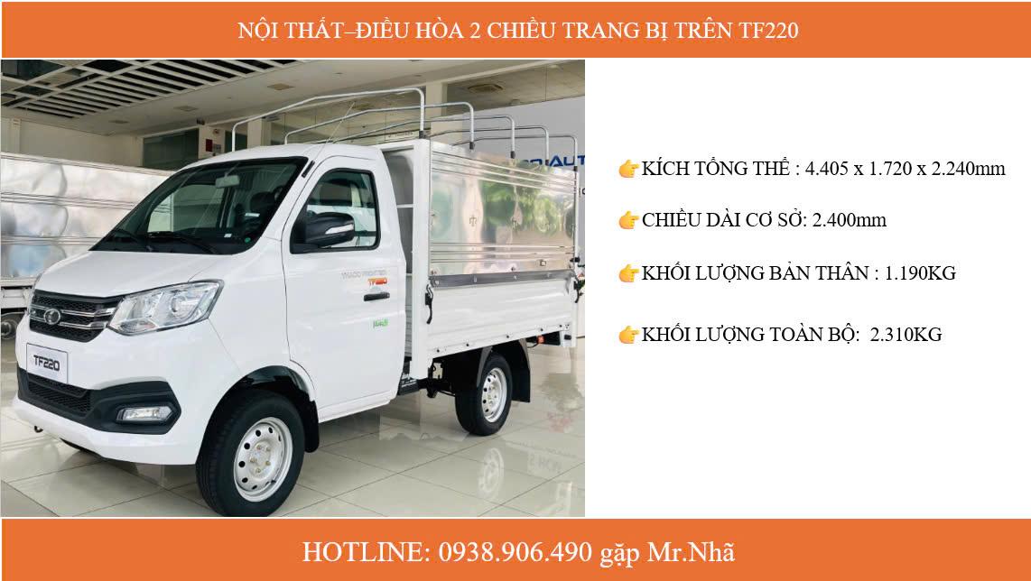 TF220 THÙNG MUI BẠT TẢI TRỌNG 990KG