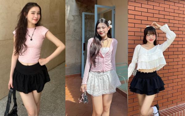 Phối đồ với chân váy xòe ngắn: Item “hot hit” style coquette