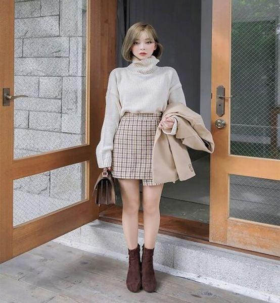 Mách nàng cách phối đồ cùng chân váy dạ ngày đông cực xinh
