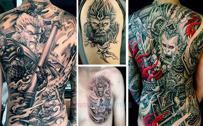 Hình xăm Tôn Ngộ Không mang vẻ đẹp ấn tượng và đầy nghệ thuật.