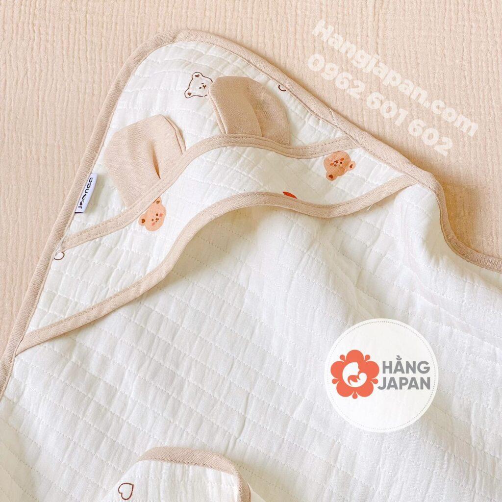 Ủ choàng xô Joonee hình gấu 3 lớp in hình ngẫu nhiên