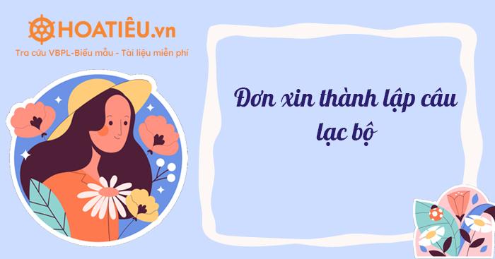 Đơn xin thành lập câu lạc bộ 2025