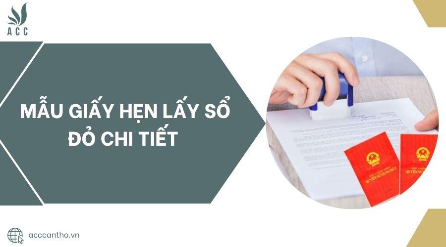 Mẫu giấy hẹn lấy sổ đỏ chi tiết