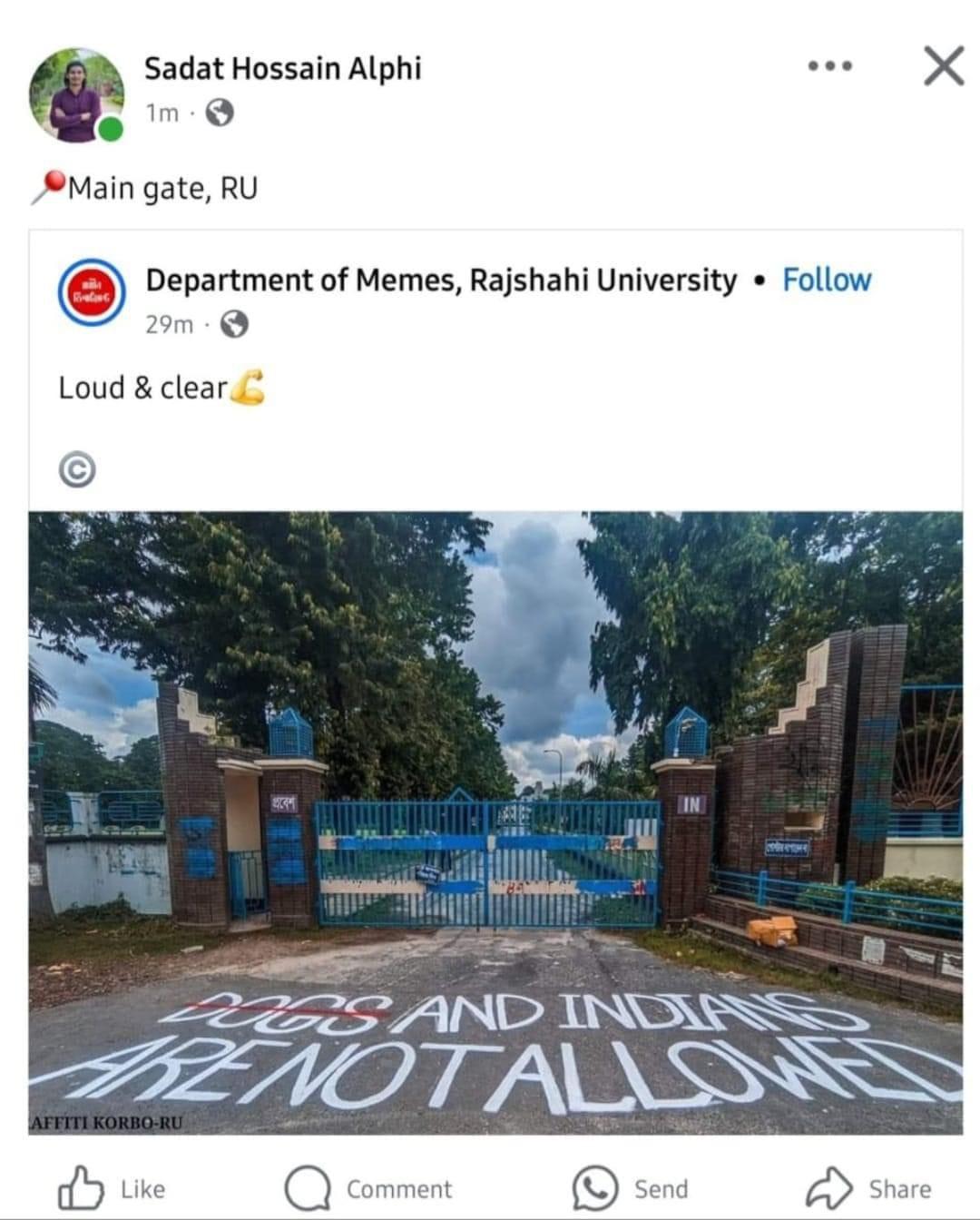 NIT Silchar Alumnus' 'Dogs and Indians' Meme Sparks Outrage; “My Account Was Hacked”: Bangladesh's Alphi