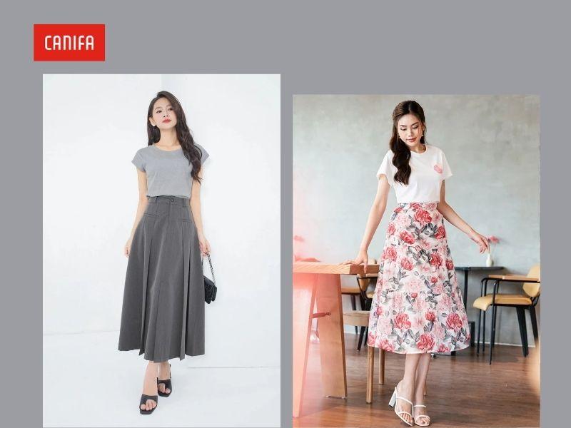 10 cách phối đồ với chân váy hoa xòe cho nàng thêm nổi bật