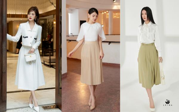 18 ý tưởng phối đồ với chân váy xếp ly dáng dài sang trọng