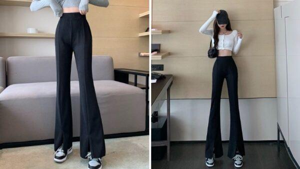 Mách nàng cách phối đồ với quần ống loe đen