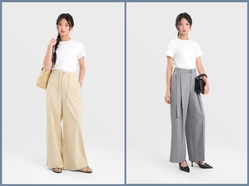 10+ cách phối đồ với quần ống rộng cho người lùn hack dáng