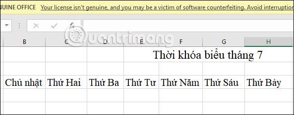 Cách tạo thời khóa biểu trong Excel