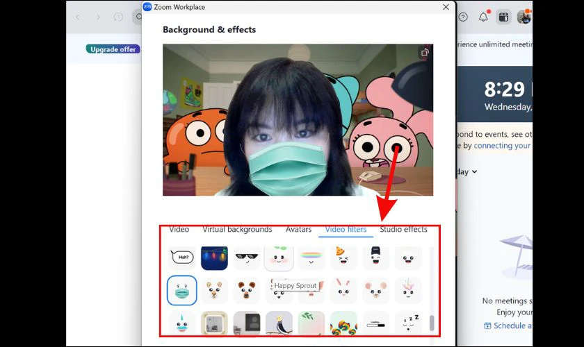 Cách dùng filter trên Zoom máy tính và điện thoại