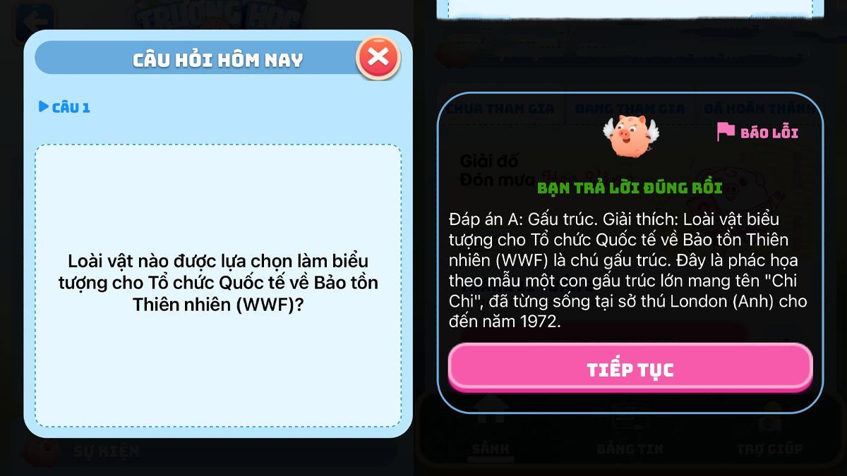 Đáp án MoMo | Cho Heo đi học hôm nay mới nhất