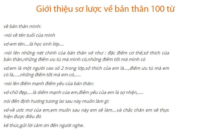 Giới thiệu sơ lược về bản thân 100 từ