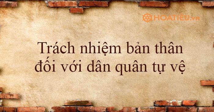 Trách nhiệm bản thân đối với dân quân tự vệ 2026